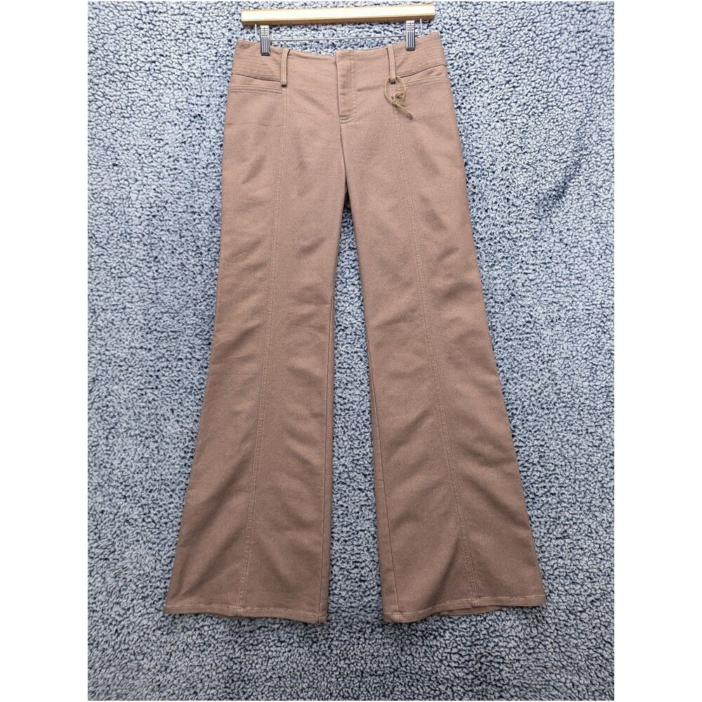 NWOT Nanette Lepore Bergdorf Goodman Boho Flare Jeans Size 6 USA Made Y2K Beige